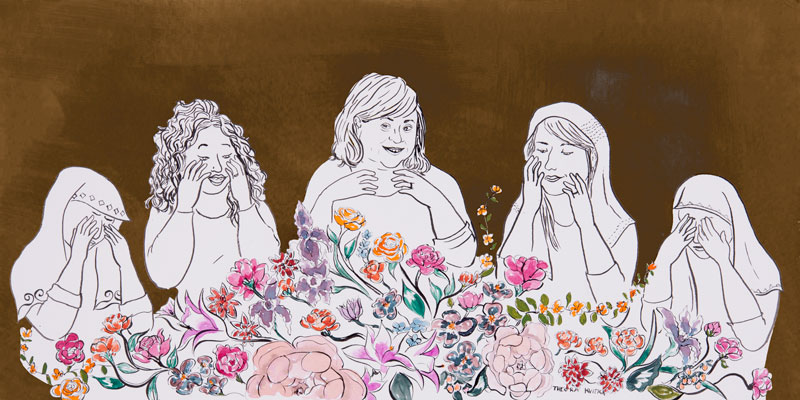 watercolor illustration of women
