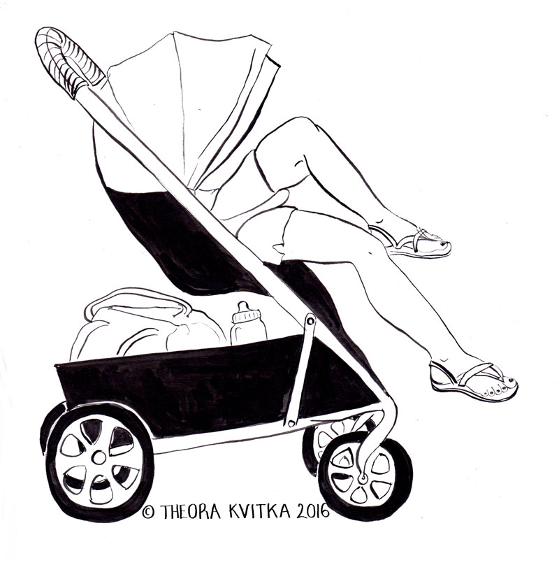 grownup in a stroller