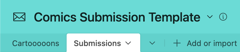 Small screenshot of the "Submissions" tab on Airtable