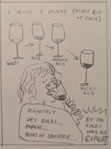 Panels from Theora's 2025 hourly comic day