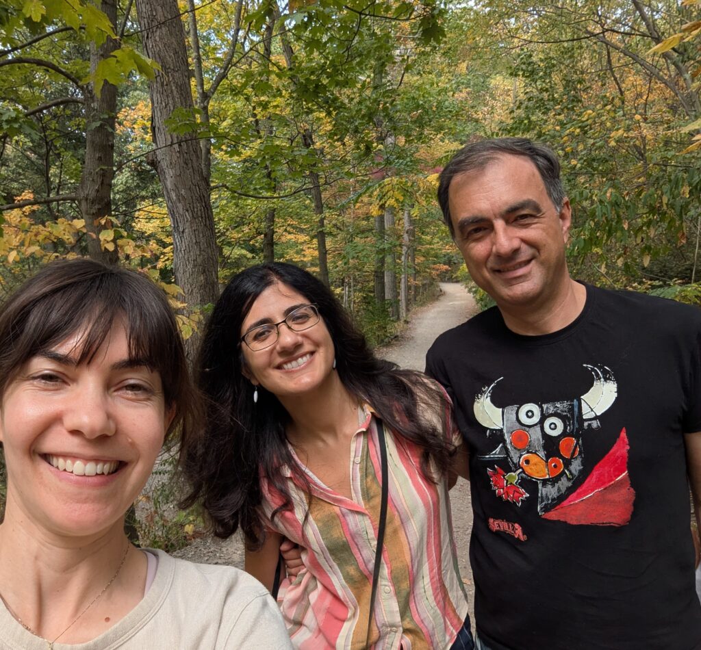 Theora, Anna and Tibor on a walk in Pittsburgh